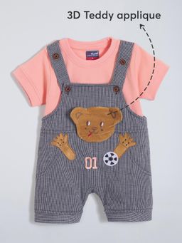Hopscotch - 2-Pc Striped Dungaree Set