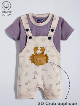 Hopscotch - 2-Pc 3D Crab Beach Cotton Dungaree Set