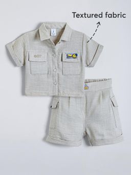 Hopscotch - 2-Pc Cargo Shirt & Shorts Set