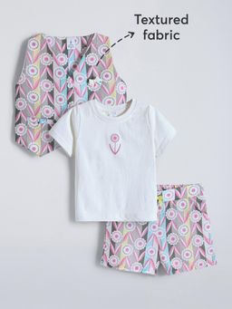 Hopscotch - 3-Pc Floral Motif Shorts Set