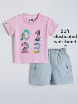 Hopscotch - 2-Pc Cotton Numeric T-Shirt & Cargo Shorts