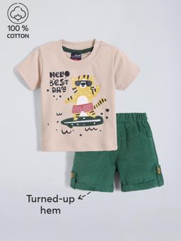 Hopscotch - 2-Pc Cotton Tiger Corduroy Shorts Set