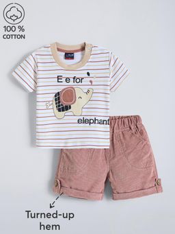 Hopscotch - 2-Pc Cotton Striped Corduroy Shorts Set