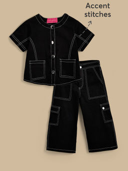 Hopscotch - 2-Pc Accent Stitch T-shirt & Jeans