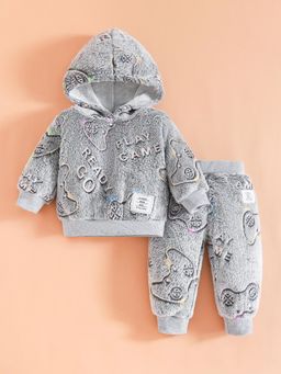 Hopscotch - 2-Pc Typographic Hooded Jacket & Joggers
