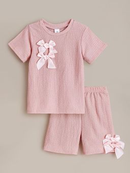 Hopscotch - 2-Pc Bow Applique Short Set