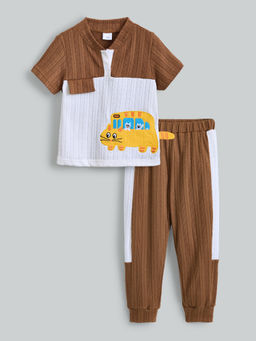Hopscotch - 2-Pc Window Friends Bus T-Shirt & Joggers