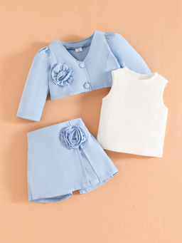 Hopscotch - 3-Pc Rosette Details Shorts Set