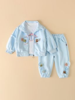 Hopscotch - 3-Pc Carousel Animal Applique Jogger Set
