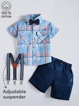 Hopscotch - 2-Pc Plaid Check Cotton Shorts Set