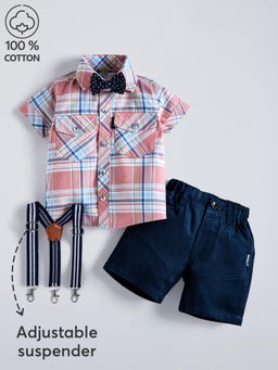 Hopscotch - 2-Pc Plaid Check Cotton Shorts Set