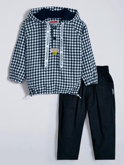 Hopscotch - 2-Pc Check Hoodie Cotton Jogger Set