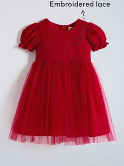 Hopscotch - Floral Embroidered Tulle Party Dress