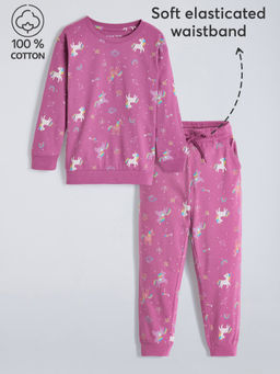Hopscotch - 2-Pc Unicorn Cotton Jogger Set