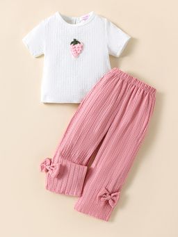 Hopscotch - 2-Pc Cherry Fruit Motif Blouse & Pants