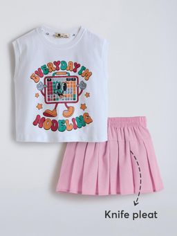 Hopscotch - 2-Pc Typography Adventure T-shirt &Skirt
