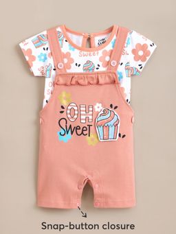 Hopscotch - 2-Pc Pure Cotton T-shirt & Dungaree