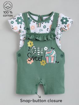 Hopscotch - 2-Pc Pure Cotton T-shirt & Dungaree