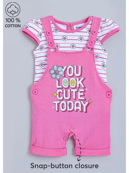 Hopscotch - 2-Pc Pure Cotton T-shirt & Dungaree