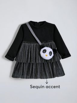 Hopscotch - Glitter Panda Bag Tiered Dress