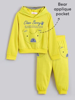 Hopscotch - 2-Pc Choco Berry Bear Hoodie Jogger Set