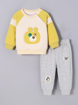 Hopscotch - 2-Pc Bear Face Raglan Sleeves Joggers Set
