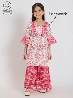 Hopscotch - 2-Pc Chevron Blossom Cotton Salwar Set