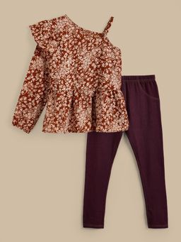 Hopscotch - 2-Pc Floral Blouse & Leggings