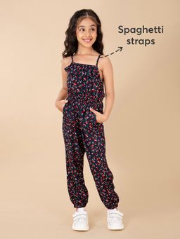 Hopscotch - Floral Ruffle Embellished Jumpsuit