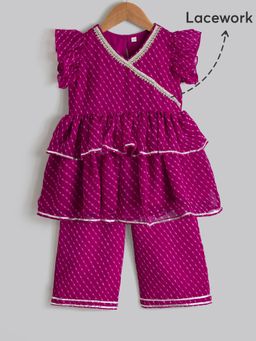 Hopscotch - 2-Pc Geometric Tiered Lacework Kurta Set