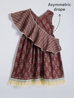 Hopscotch - Ruffle Embellished Cotton Casual Dress