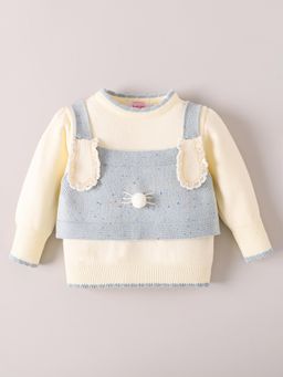 Hopscotch - 2-Pc Bunny Applique Sweater with Vest