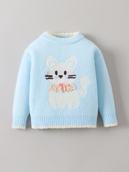 Hopscotch - Bow-Wearing Kitty Intarsia Sweater