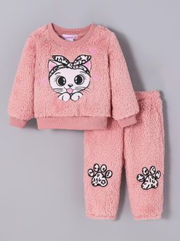 Hopscotch - 2-Pc Kitty Patch-Work Sweatshirt & Joggers Set
