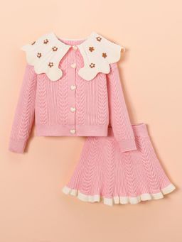 Hopscotch - 2-Pc Petal Chain Sweater & Skirt