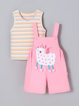 Hopscotch - 2-Pc Pastel Stripe Overall Set