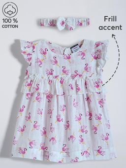 Hopscotch - Flamingo Pattern Cotton Dress