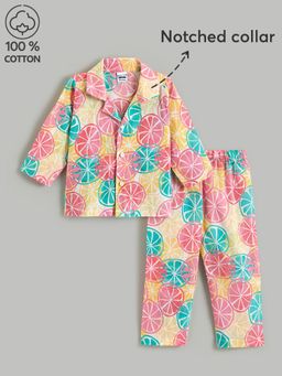 Hopscotch - 2-Pc Citrus Slice Cotton Pajama Set