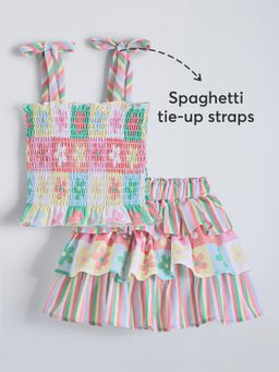 Hopscotch - 2-Pc Ruffled Smocking Skirt Set