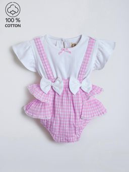 Hopscotch - Pure Cotton Bow Applique Onesie