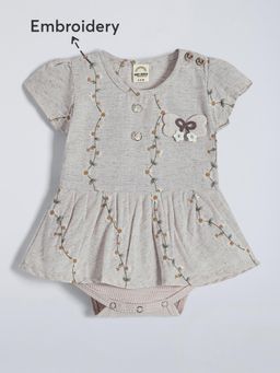 Hopscotch - Flower Vine Embroidered Cotton Dress