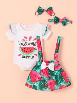 Hopscotch - 2-Pc Watermelon Onesie and Skirt