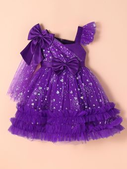 Hopscotch - Shimmer Heart Ruffled Party Dress