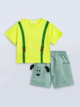 Hopscotch - 2-Pc Cotton Graphic T-shirt & Shorts