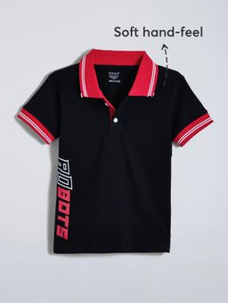 Hopscotch - Side Text Cotton Polo T-shirt