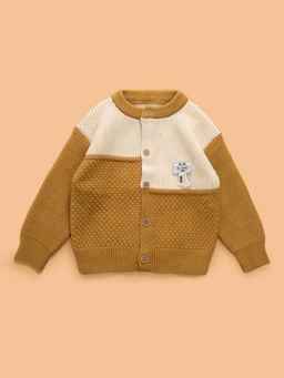 Hopscotch - Colorblock Button-Up Knit Sweater Cardigan