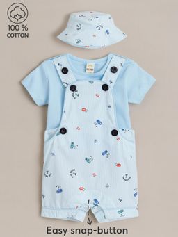 Hopscotch - 2-Pc Maritime Motif Cotton Romper Set