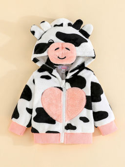 Hopscotch - 3D Cow Applique Hooded Jacket