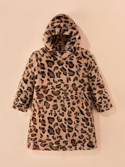 Hopscotch - Leopard Hooded Full-Sleeve Sweatshirt