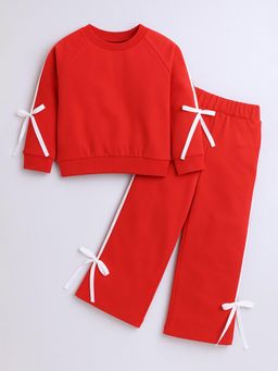 Hopscotch - 2-Pc Bow Applique Sweatshirt & Pants